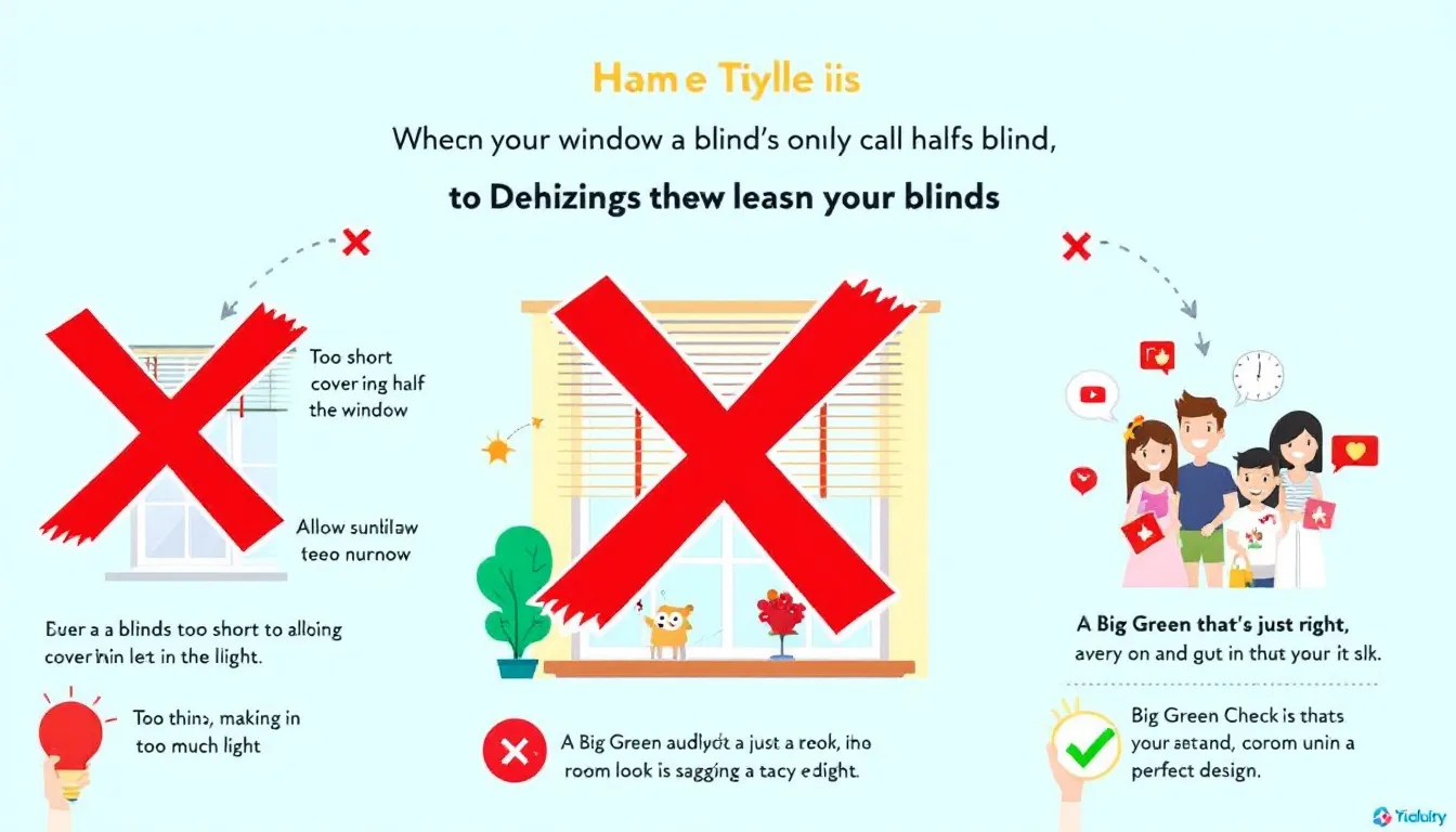 Common mistakes to avoid when choosing blinds or shades, illustrated with examples.