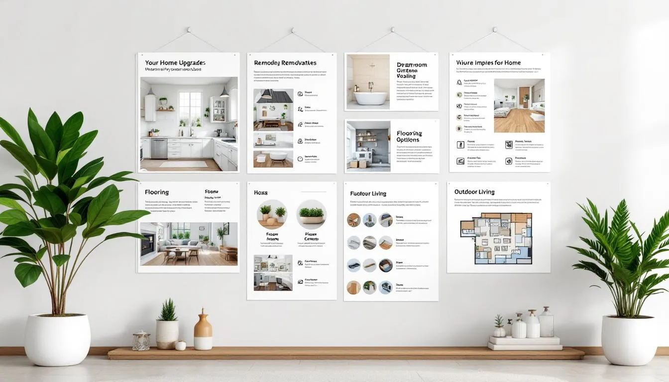 A vision board showcasing various remodeling goals for a dream home.