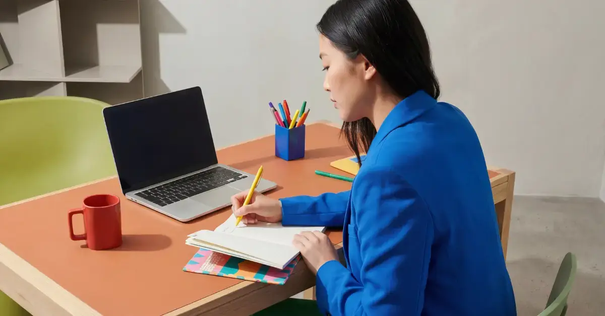 Woman organizing tax records and checklist to avoid 1120S late filing penalty.