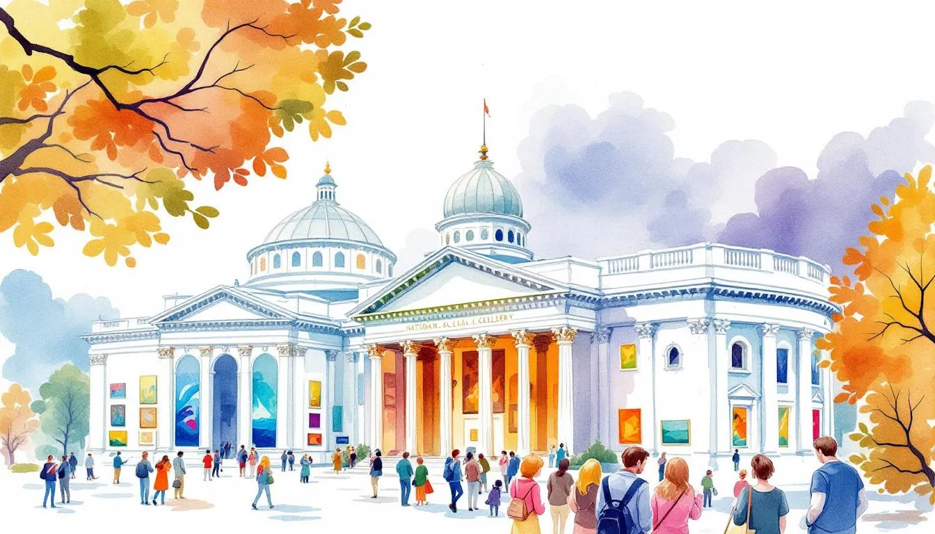 A view of the National Gallery of Ireland showcasing its architectural beauty and art collections.