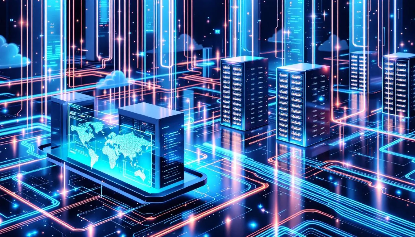 An illustration depicting the rapid growth of data centers influenced by AI technologies.