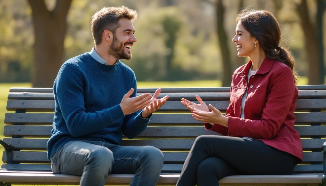 A diverse group of people is gathered in a cozy setting, engaging in lively conversations and laughter, symbolizing the joy of making new friends and building connections in a new city. This scene reflects the importance of friendship and support during difficult moments, highlighting the potential for real relationships to flourish.