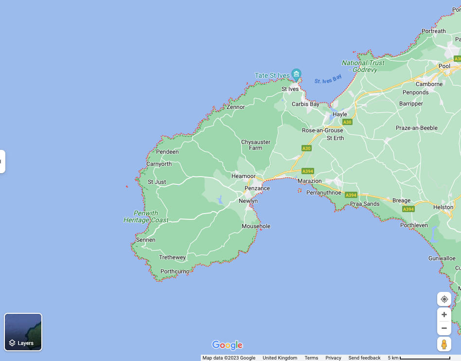 Map of Cornwall Wild & Free Cornwall