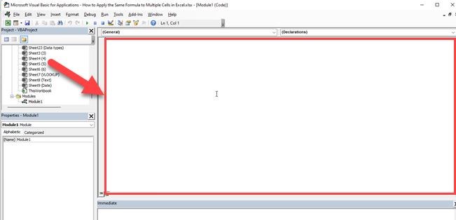 Use the Module to write the VBA code