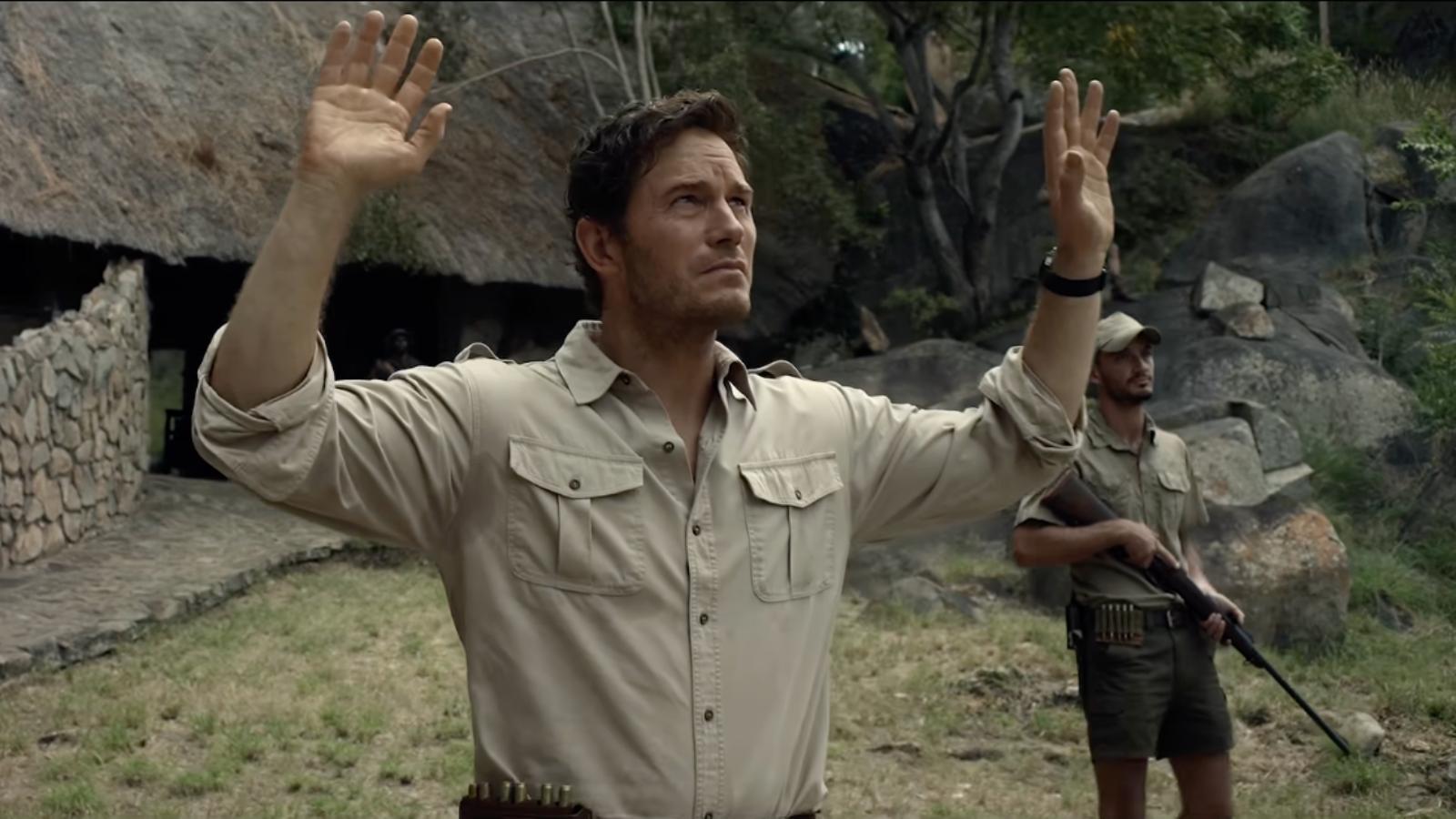Chris Pratt as James Reece with hands up in Terminal List season 2 trailer