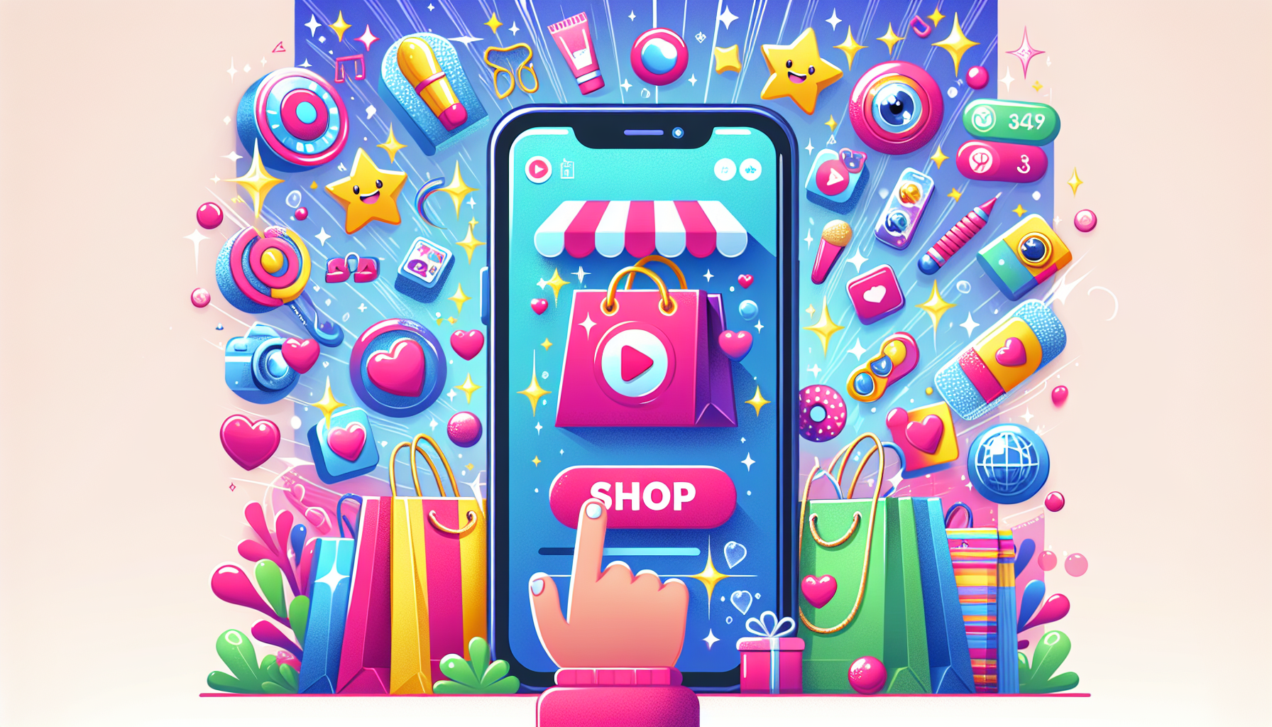 An illustration depicting the TikTok shop interface and its features.