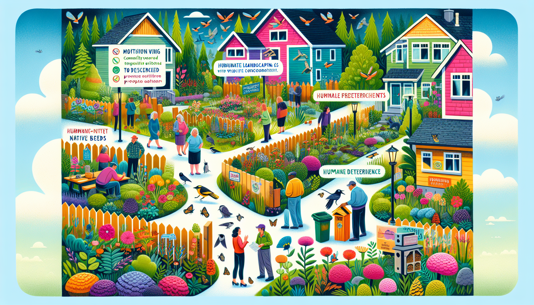 Illustration of long-term wildlife prevention measures.