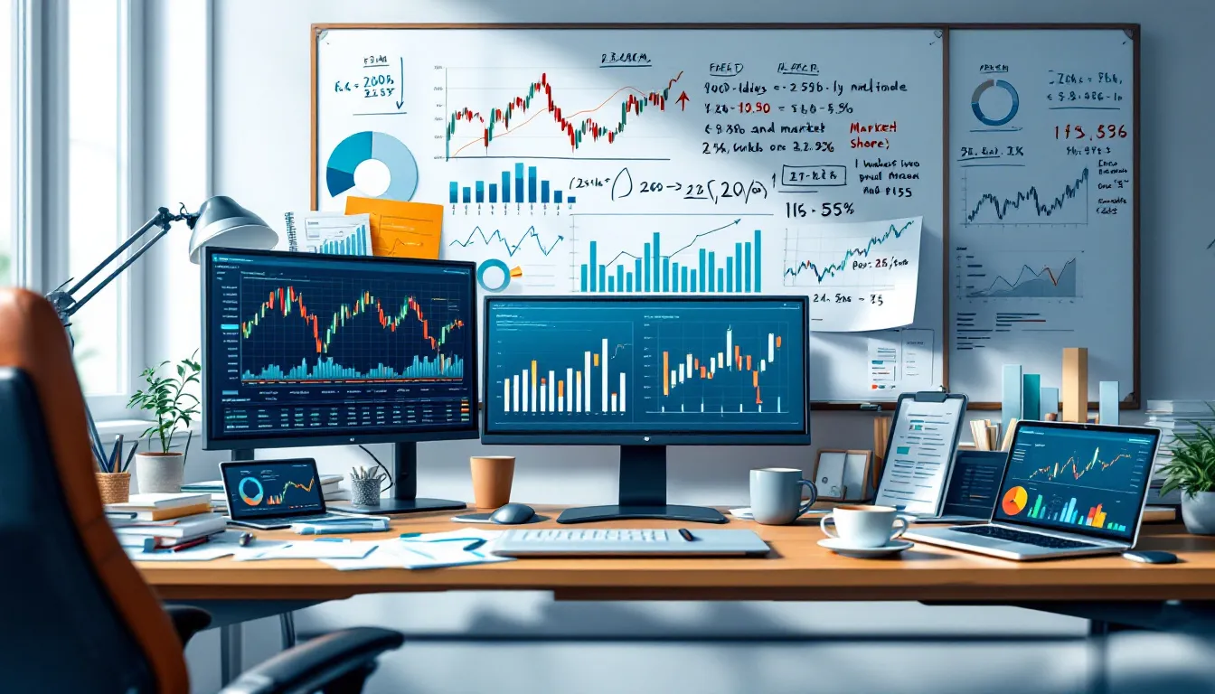 The image showcases a collection of financial charts and graphs that illustrate various business metrics and performance indicators, highlighting key aspects such as profitability, cash flow, and strategic objectives essential for organizational success. These visual representations are crucial tools for managers and executives to make informed decisions and drive business success.