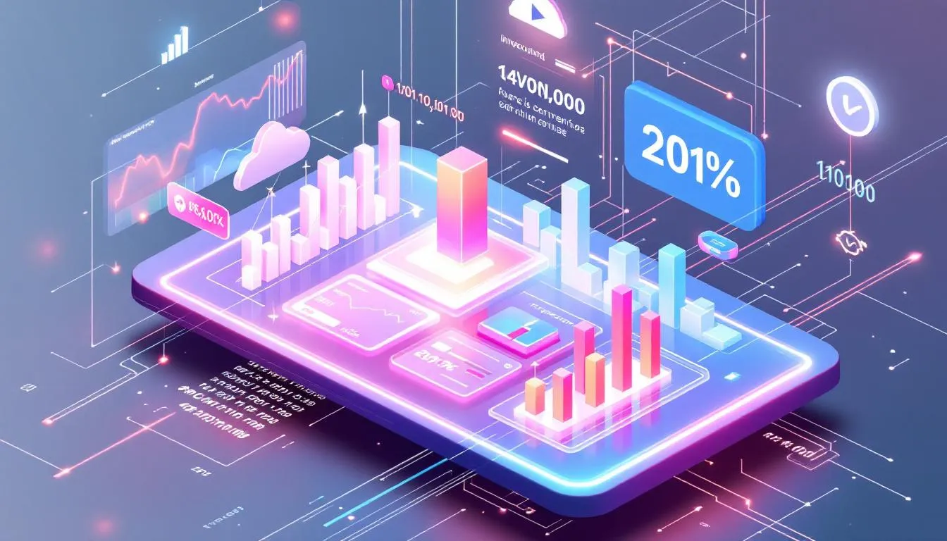 A futuristic representation of accounting trends and technology.