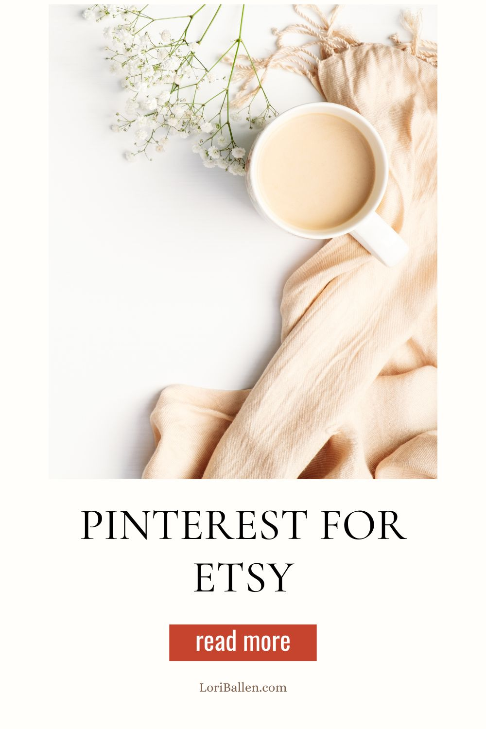 A woman pinning her Etsy shop items to Pinterest
