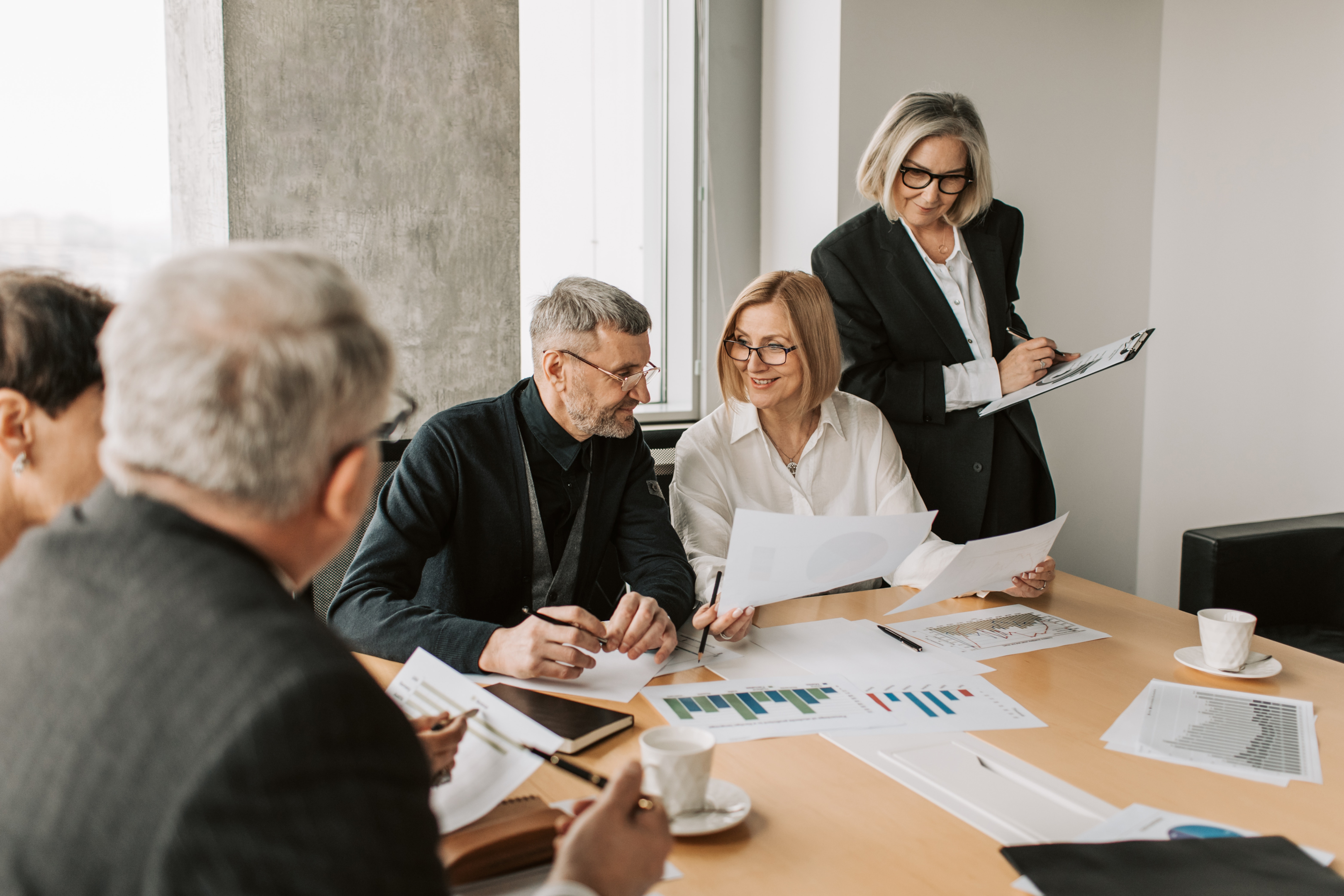 A product marketing team working together on a product marketing strategy