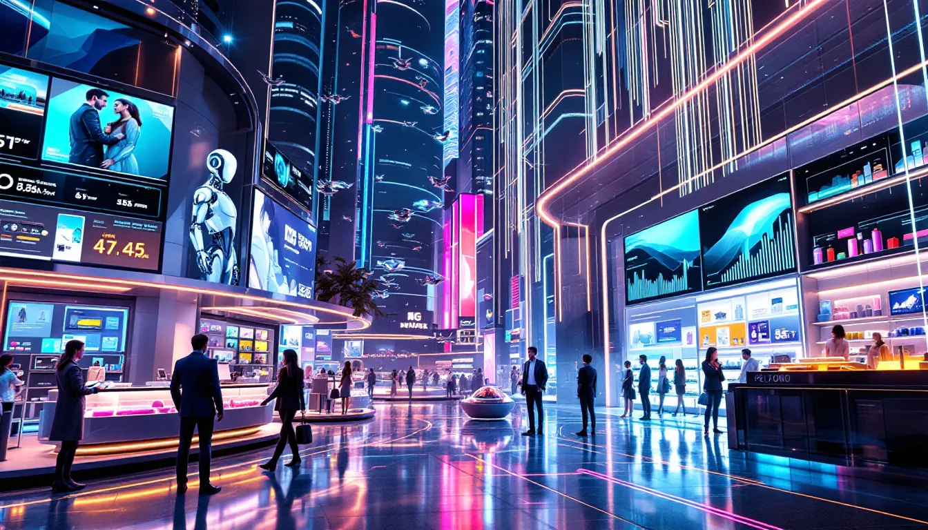 An illustration showing the impact of generative AI for retail industry.