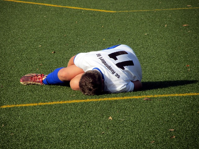 sports injury on football field