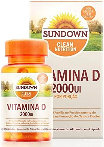 Vitamina D 2000Ui, suplemento de vitamina D da Sundown. Fonte da imagem: Amazon