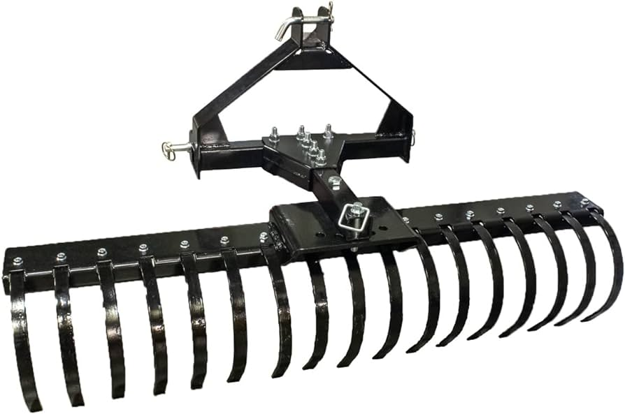A durable landscape rake attachment with low maintenance requirements