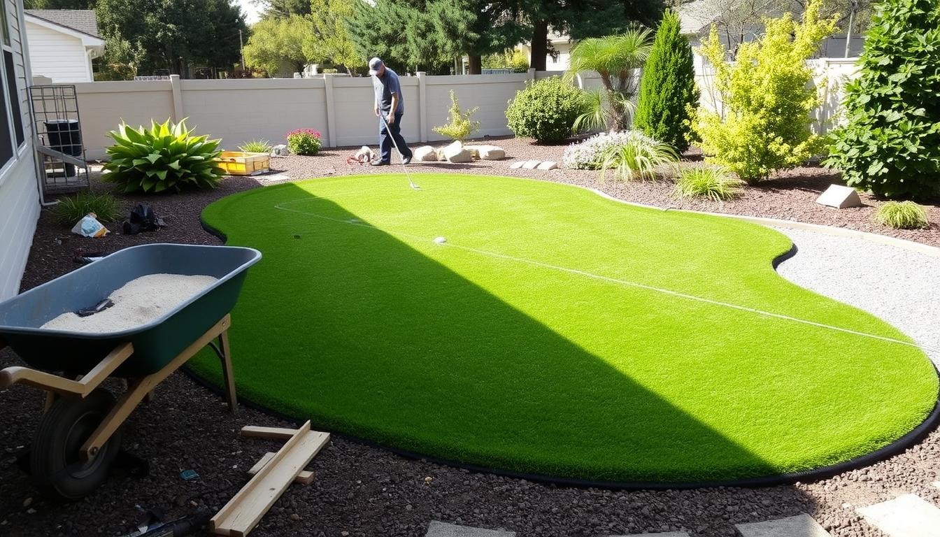 Artificial Grass Putting Green Installation