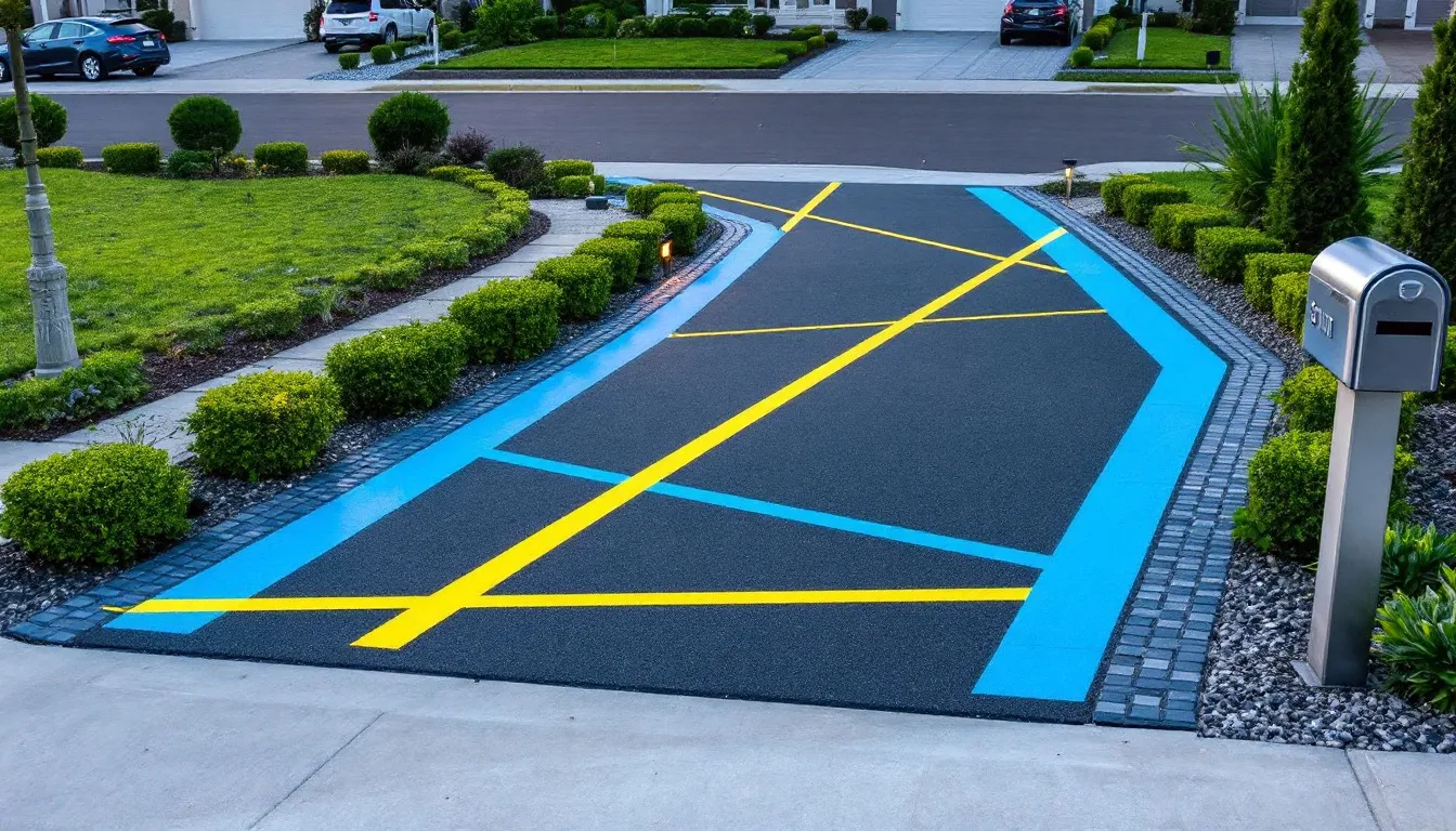 A well-maintained painted driveway demonstrating maintenance tips.