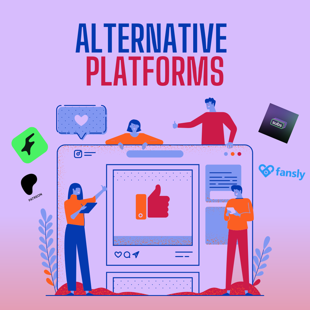 An image showcasing alternative platforms for adult content, emphasizing diversity in content creation.