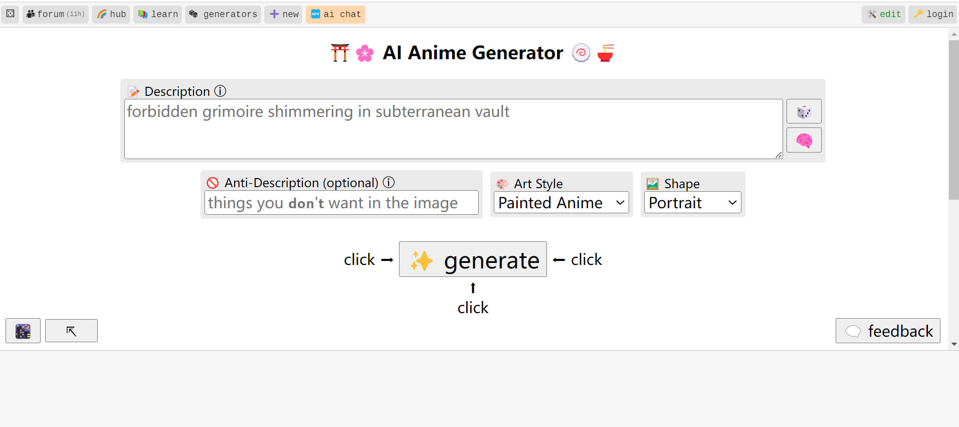 AI Anime Generator on Perchance