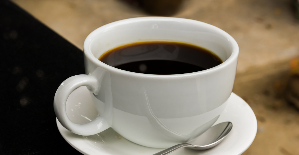 americano coffee in a white cup