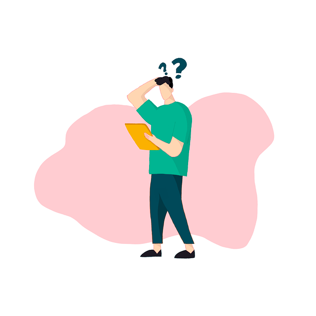 A confused man is searching his tablet for information.