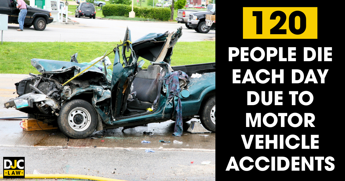 Visual representation of 120 daily deaths from motor vehicle accidents, underscoring the critical importance of traffic safety measures.