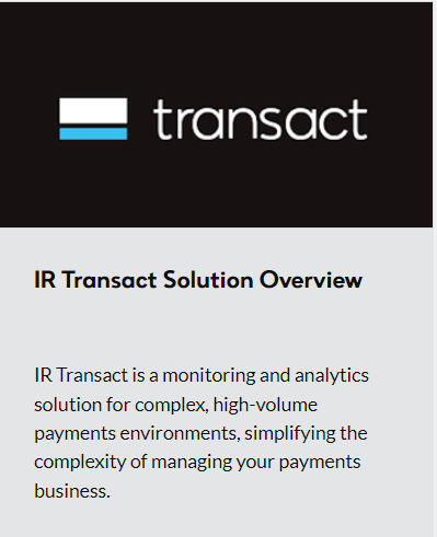 IR Transact Solution Overview