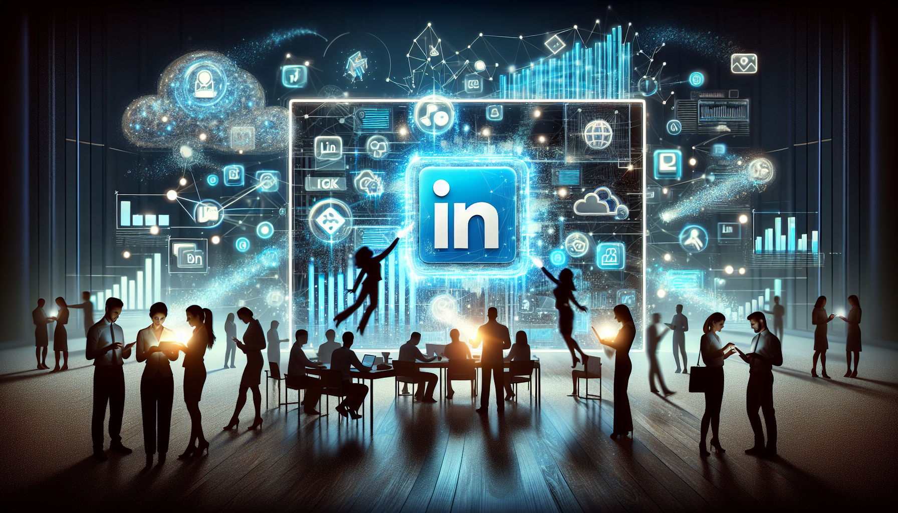 Illustration of B2B marketers leveraging LinkedIn for business growth