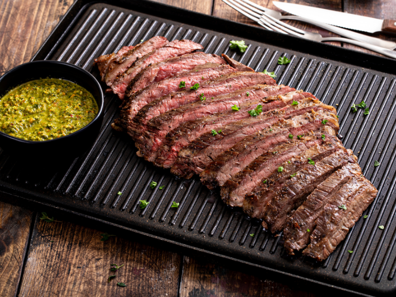 Pan-seared Steak with Chimichurri Sauce - keto dinner ideas