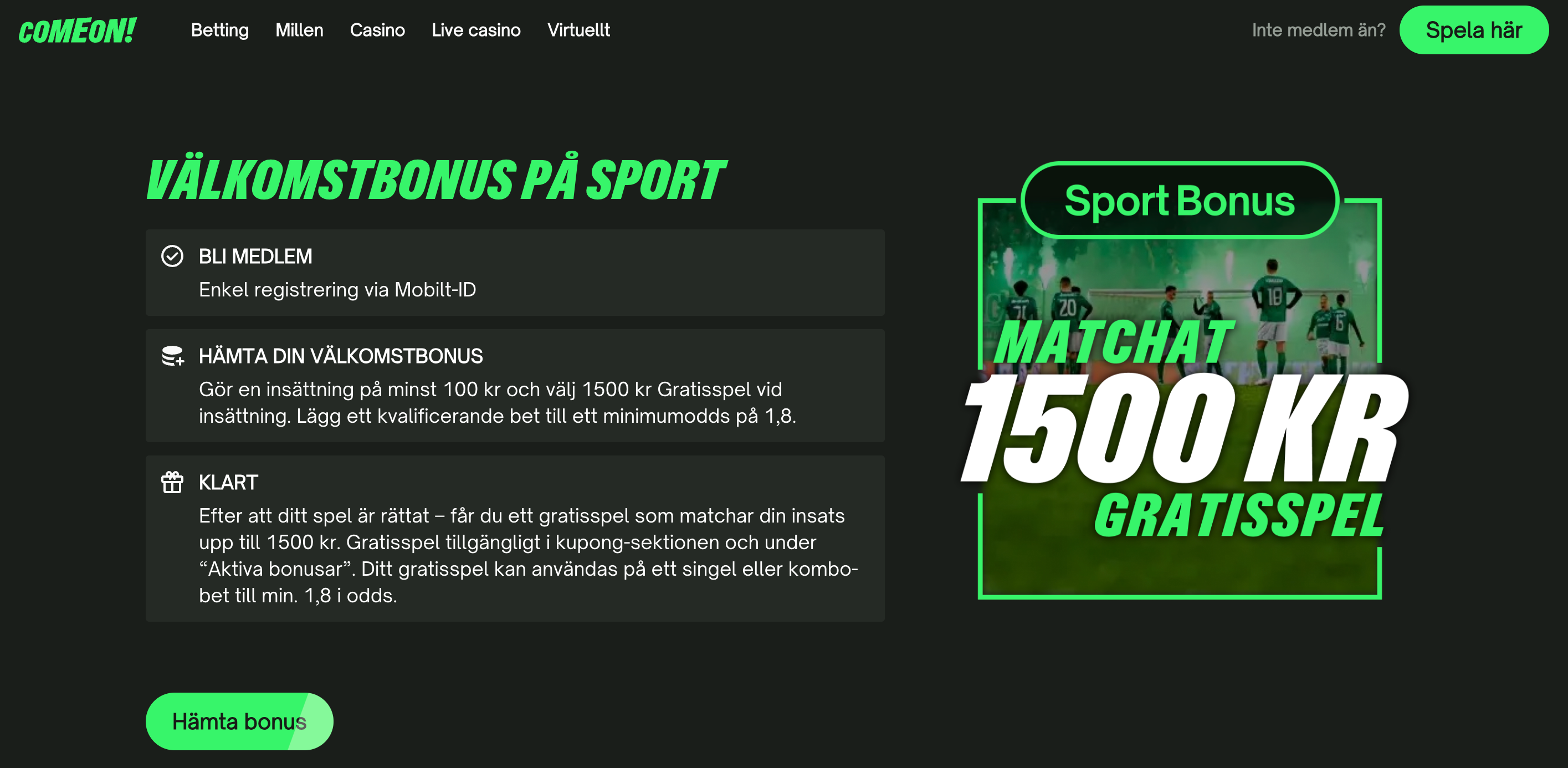 comeon oddsbonus