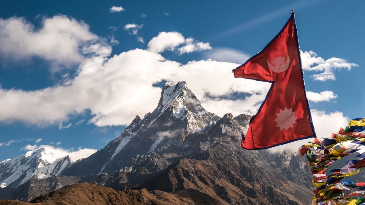 Nepal, Moutain, flag