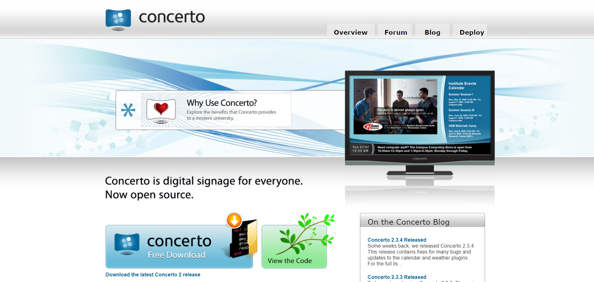 Concerto main page