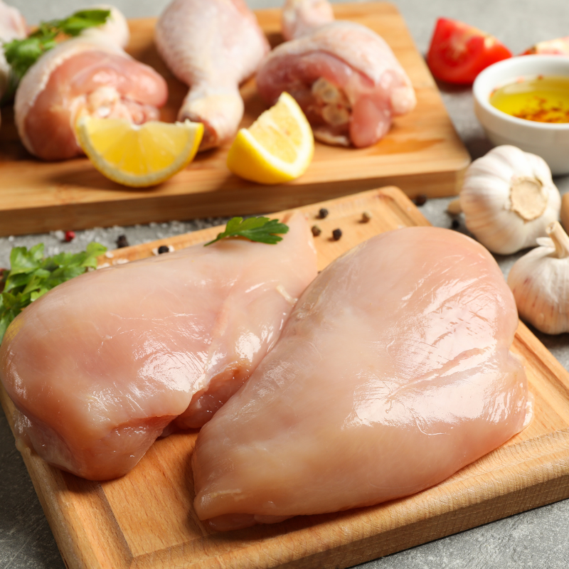 Image of lean chicken and turkey meat.