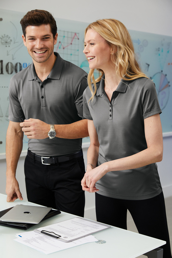 Both women and men look presentable in an embroidered polo because it's a great work outfit
