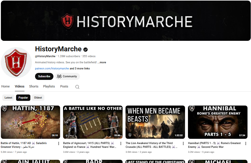 HistoryMarche homepage.