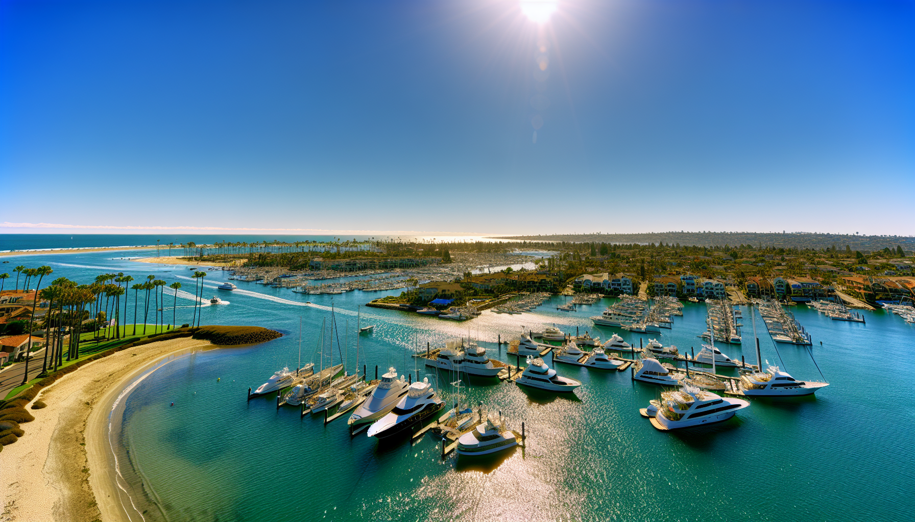 Scenic view of Newport Beach harbor