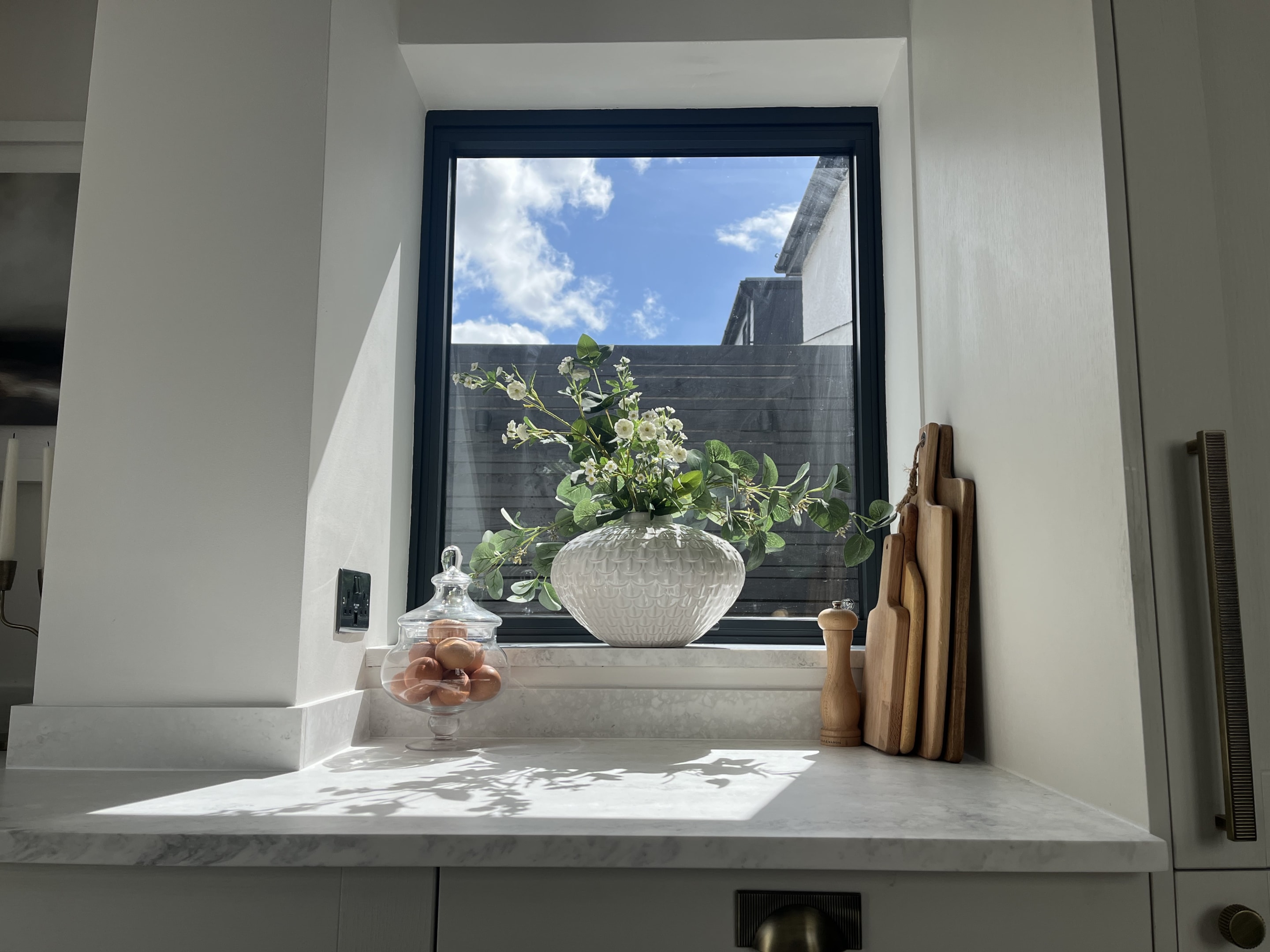 aluminium window from inside a house