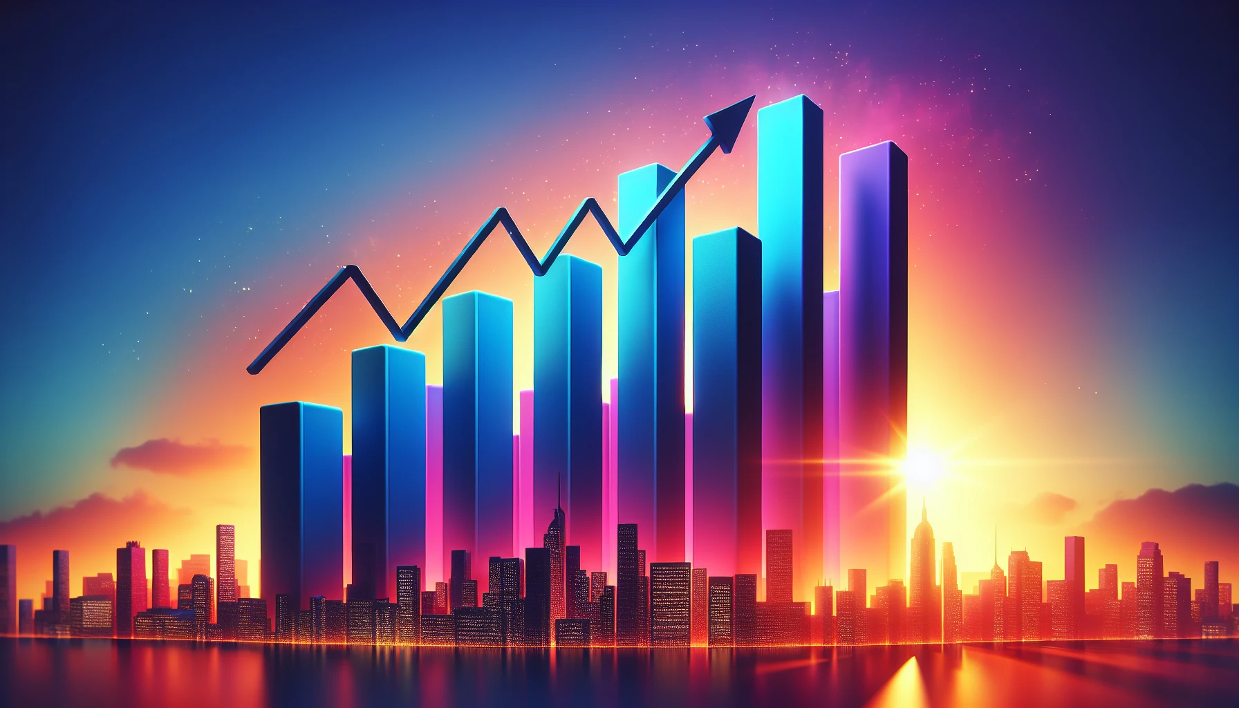 An illustration of a business graph showing increased market penetration