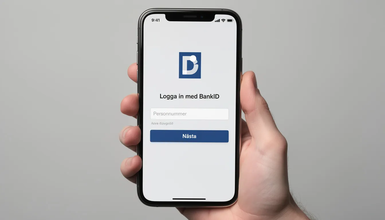 En smartphone visar en inloggningsskärm med BankID-ikonen, vilket gör det enkelt och snabbt att logga in för att spela hos Yeti Casino. Skärmen är designad för att ge en smidig användarupplevelse för spelare som vill utforska casinots utbud av spel och bonusar.