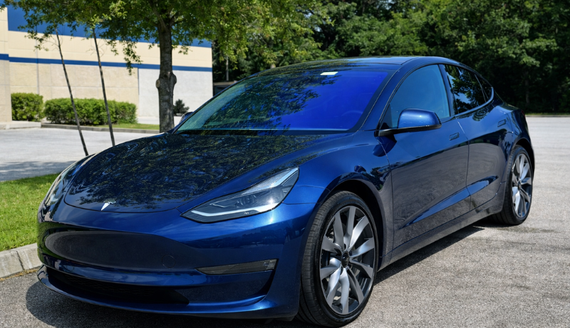 A car with blue tints providing top-notch privacy