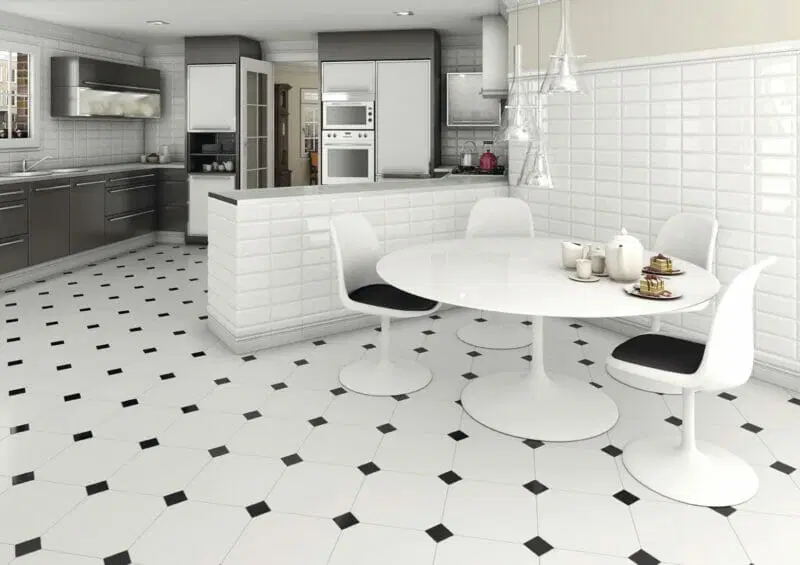 Alaska White Octagon Matt Ceramic tiles by Vives.
