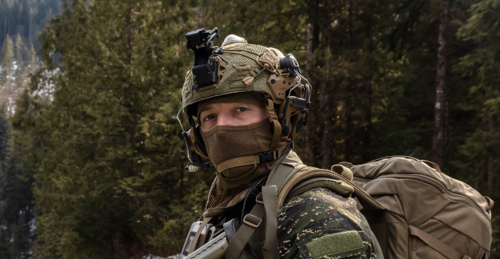 soldier with helmet camera