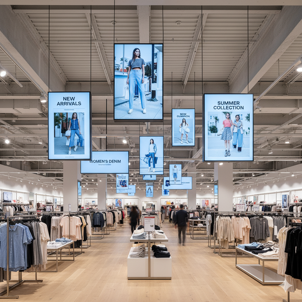 save space with hanging ceiling signs