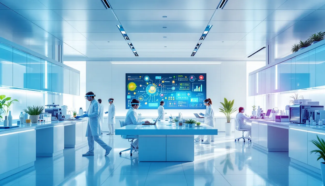 An illustration depicting the successful LIMS implementation process in a laboratory setting.