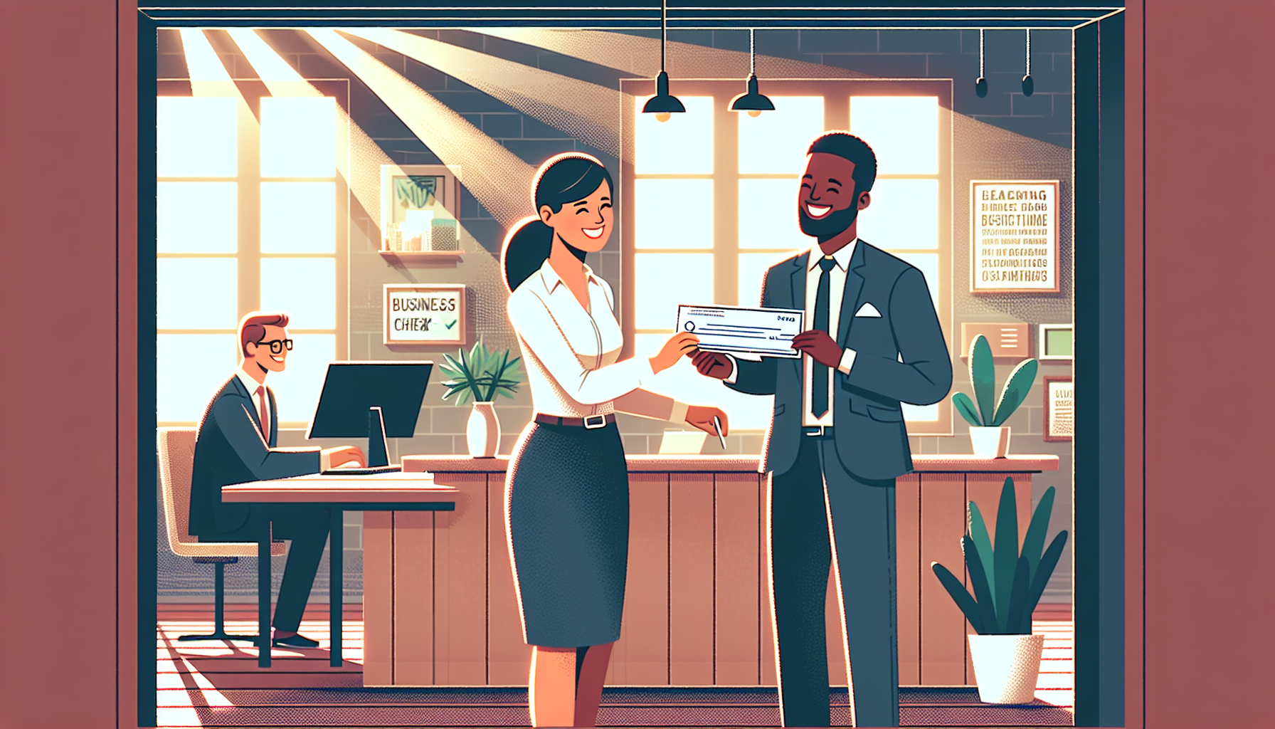 Une illustration montrant l'utilisation des chèques entreprises pour le paiement des prestataires.