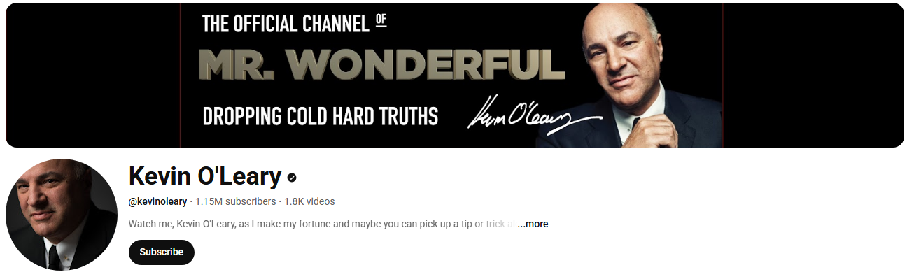 Kevin O’Leary - Best Crypto YouTube Channels