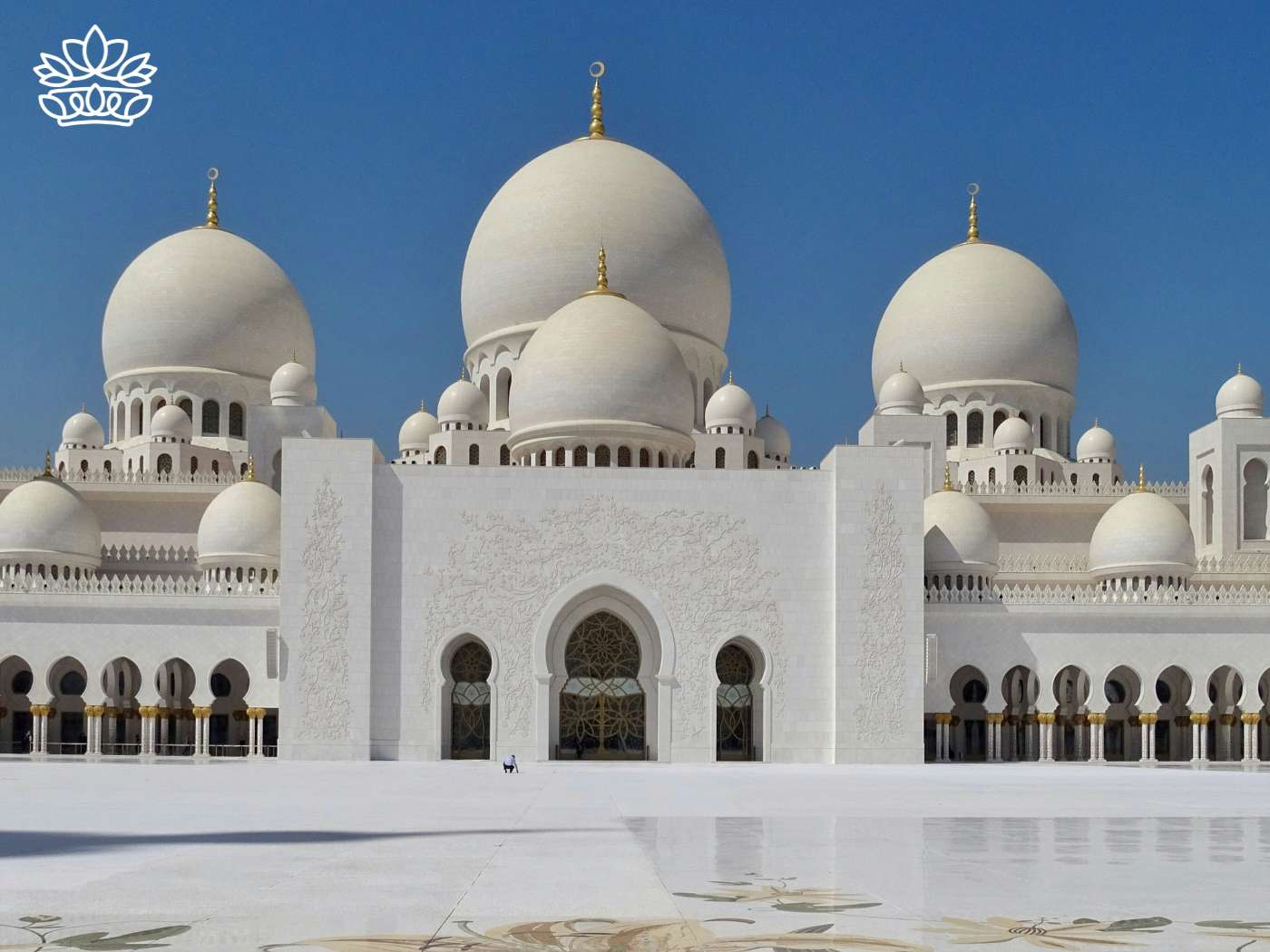 The grand Sheikh Zayed Mosque, a focal point for Eid Al-Fitr prayers where Muslims greet each other with Eid Mubarak, captured as part of the Eid Collection by Fabulous Flowers and Gifts.