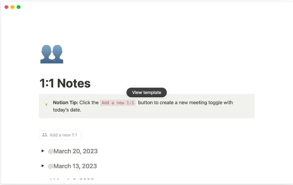 notion template - notes