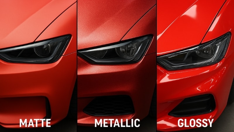 Difference between Matte, Metallic and Glossy Vinyl Wrap