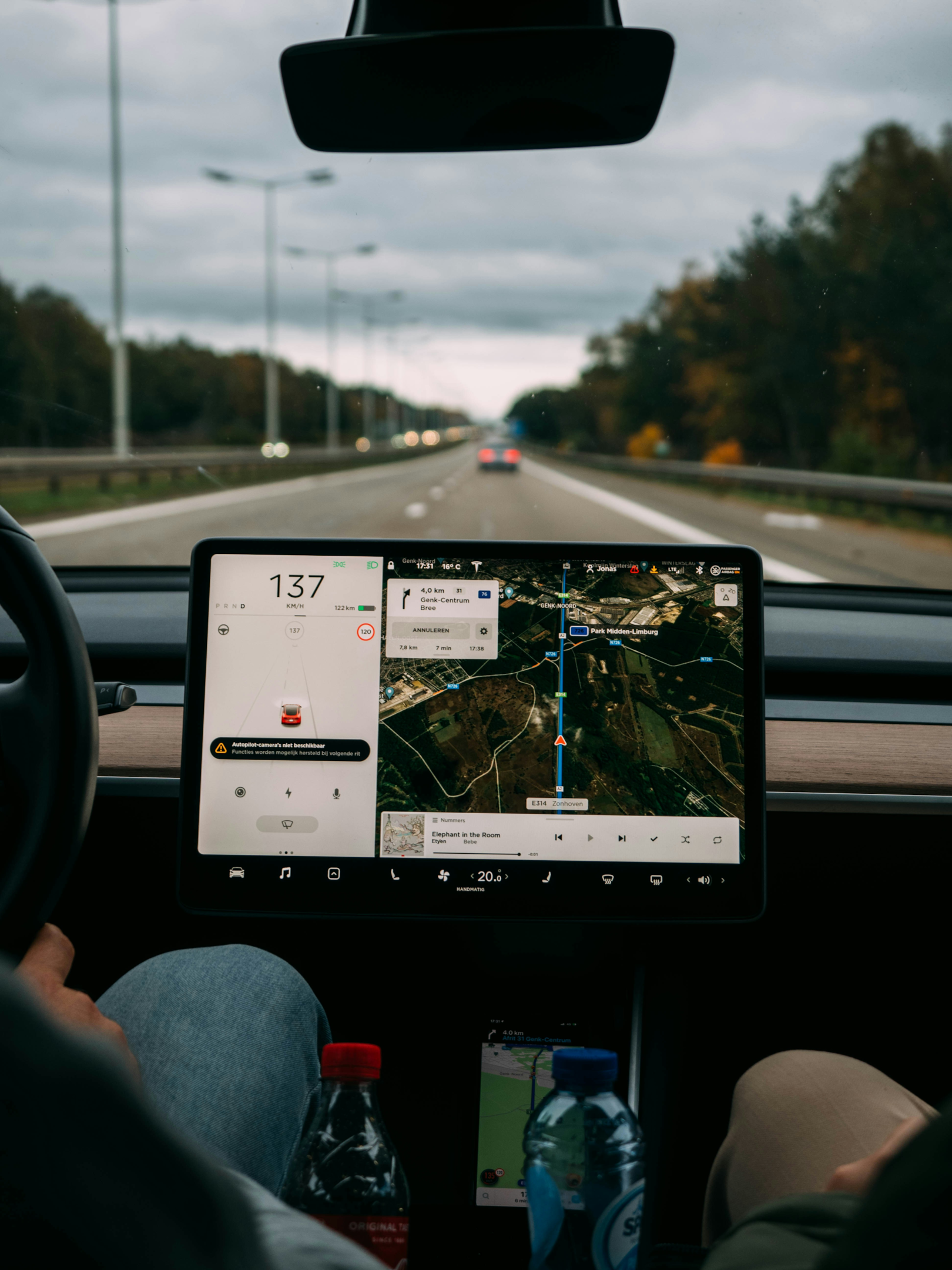 A gps system inside a passenger vehicle